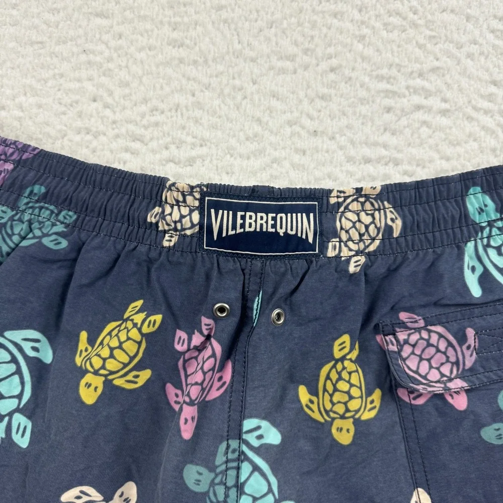 Vilebrequin Swim Shorts Mens 2XL Multicolor Turtle Print Mesh Lined Drawstring